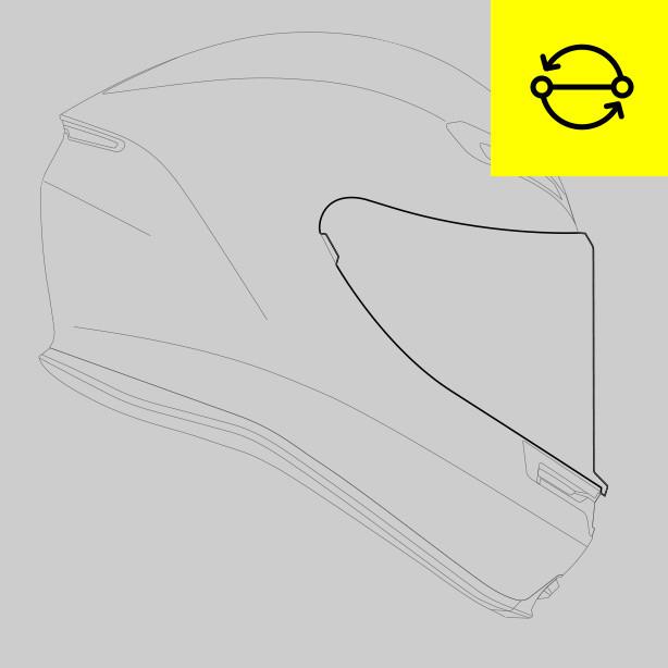 reemplazo de la moldura de la visera para cascos deportivos