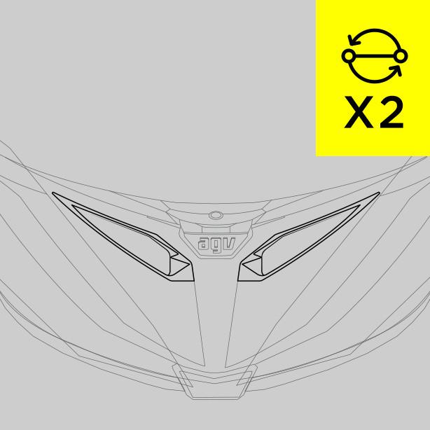 reemplazo de las rejillas de barbilla para cascos de carreras