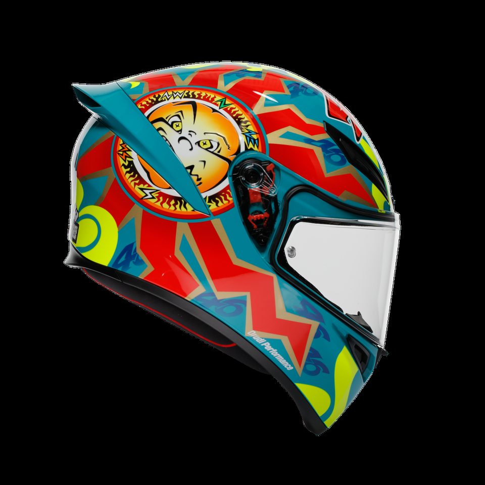 casco integral para motocicleta k1 s rossi mugello 1999 dot e2206