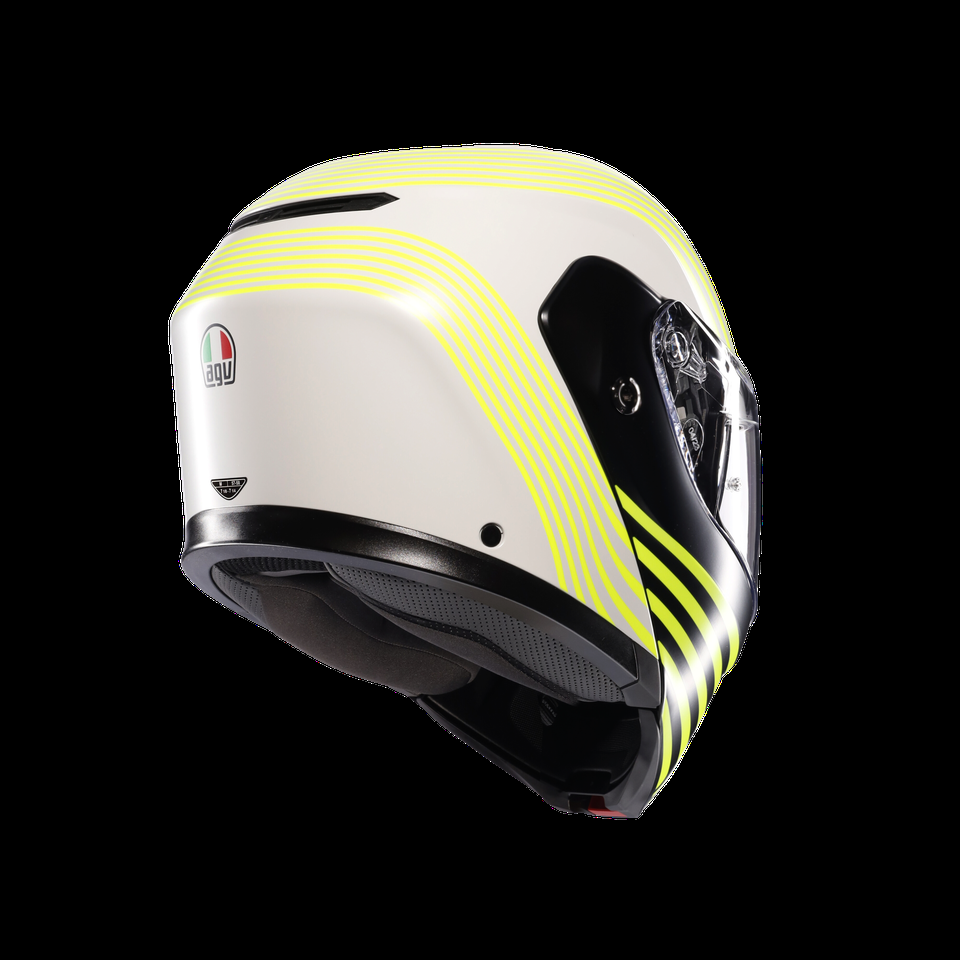 streetmodular iseo mate blanco-negro yel fluo casco de motocicleta plegable dote2206